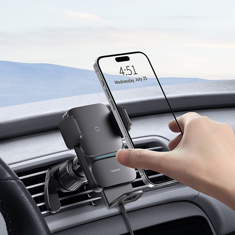 Baseus Wisdom Inductive Charger Car Phone Holder for Grille Black (CGZX000001)