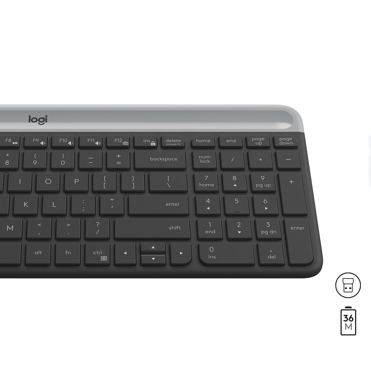 Logitech Slim MK470 tastatur Mus inkluderet Universel RF trådløst QWERTY US International Grafit