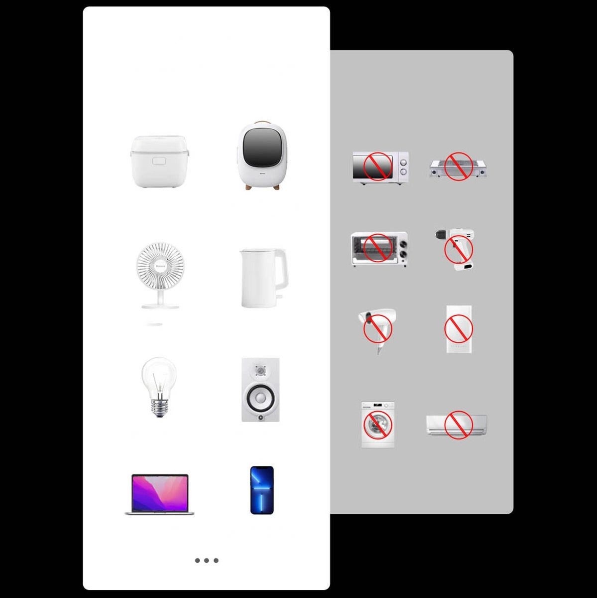 Baseus bilstrømsomformer 150W 12V / 500W 220V (EU- og KN-stik) sort (CGNB000101)