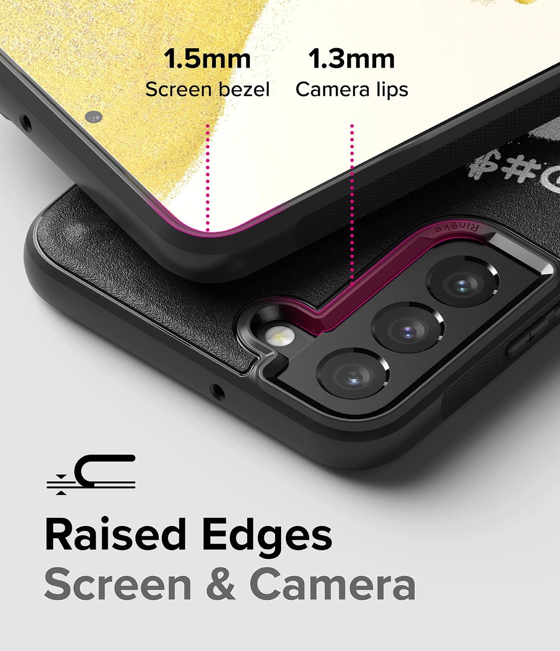 Ringke Onyx Design holdbart TPU Cover til Samsung Galaxy S22 + (S22 Plus) sort (Graffiti) ()