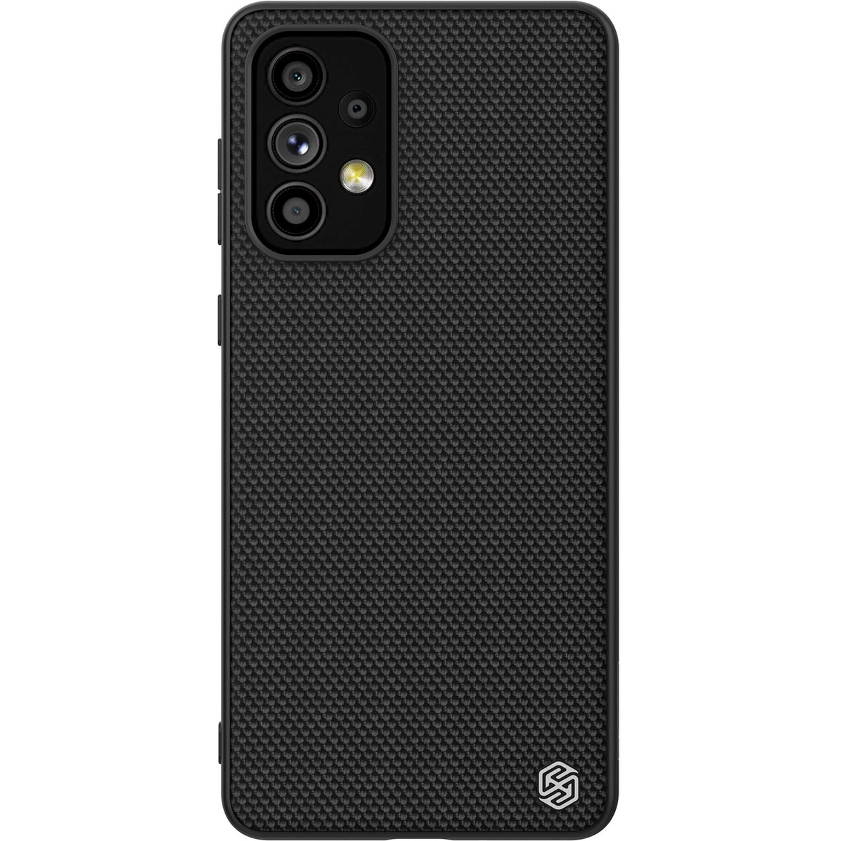 Nillkin Textured Case holdbar forstærket etui med gel ramme og nylon tilbage til Samsung Galaxy A73 sort