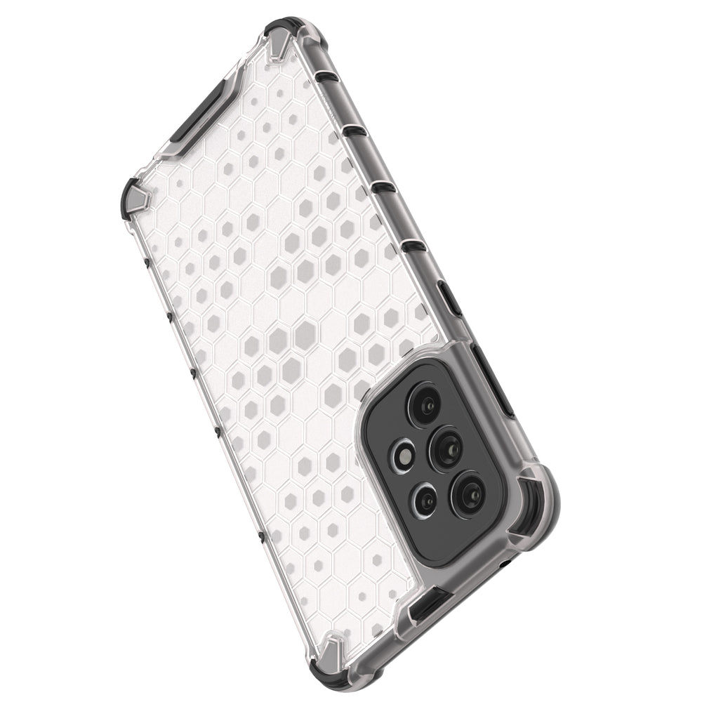 Honeycomb case pansret cover med en gel ramme til Samsung Galaxy A73 sort