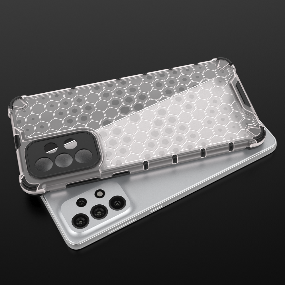 Honeycomb case pansret cover med en gel ramme til Samsung Galaxy A73 blå