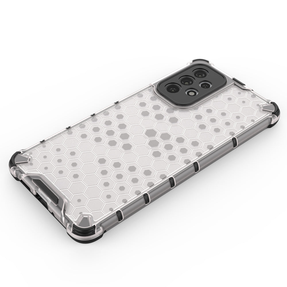 Honeycomb case pansret cover med en gel ramme til Samsung Galaxy A73 gennemsigtig
