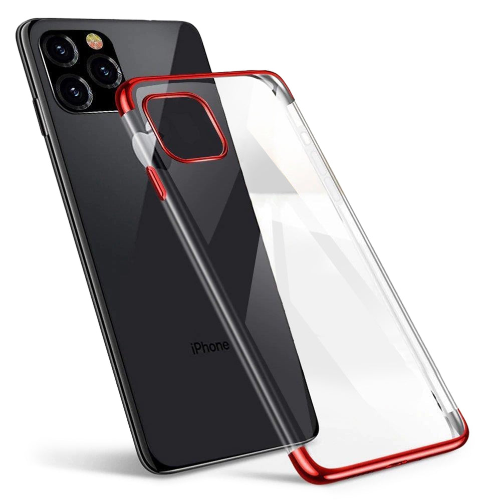 Clear Color case TPU gel cover med metalramme til Samsung Galaxy A13 5G rød