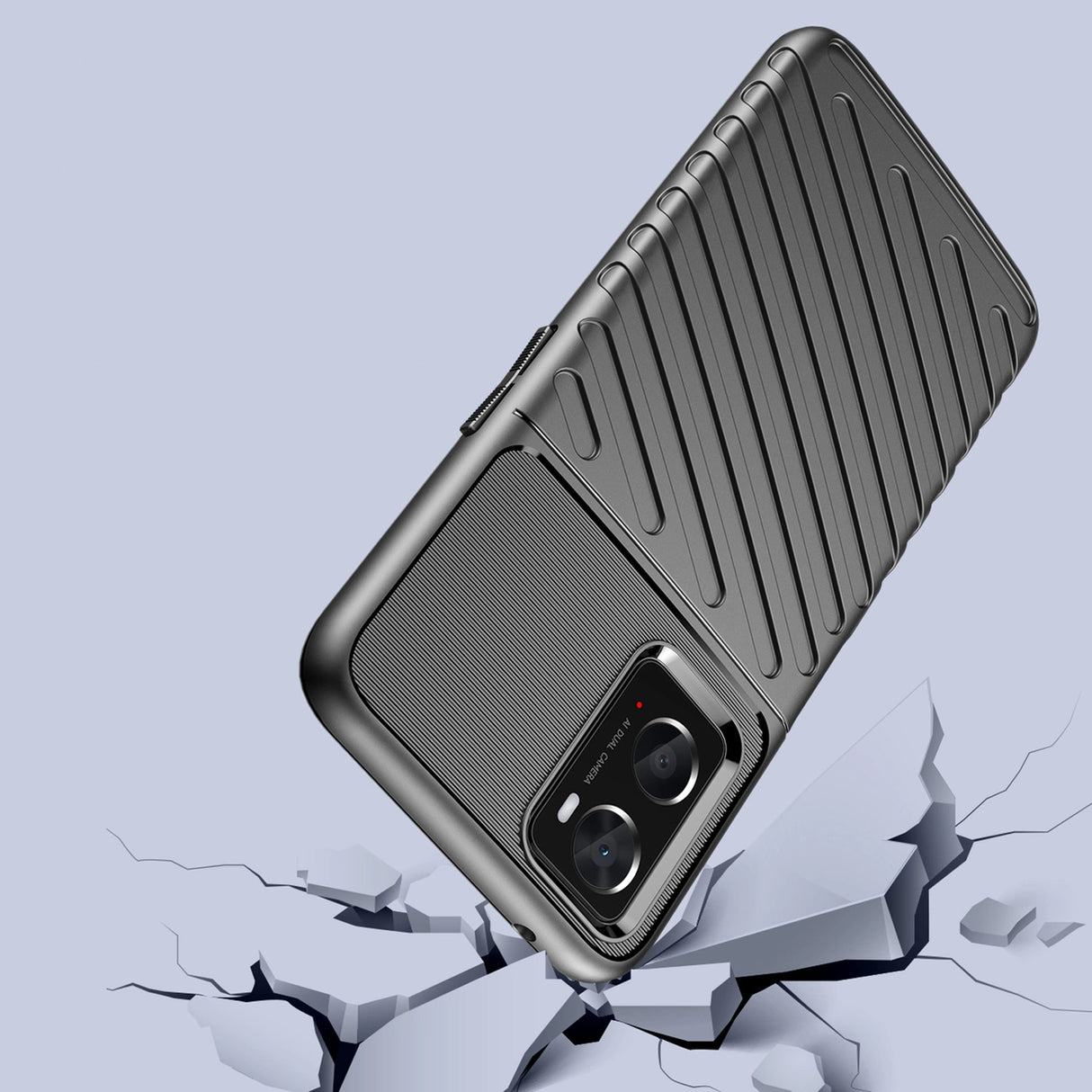 Thunder Case fleksibelt pansret cover til Oppo A76 / Oppo A36 / Realme 9i sort