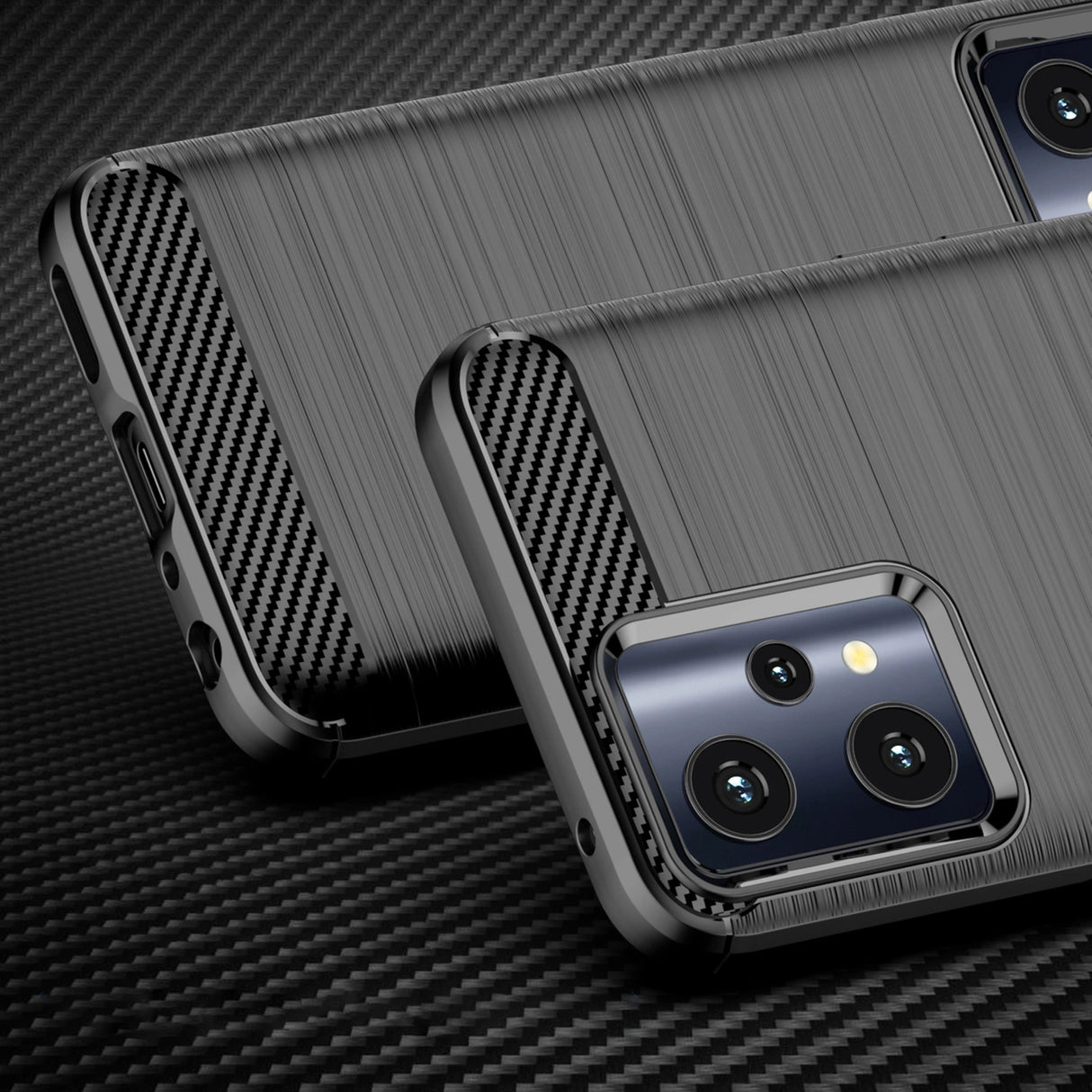 Carbon Case Fleksibel Cover Realme 9 Pro sort