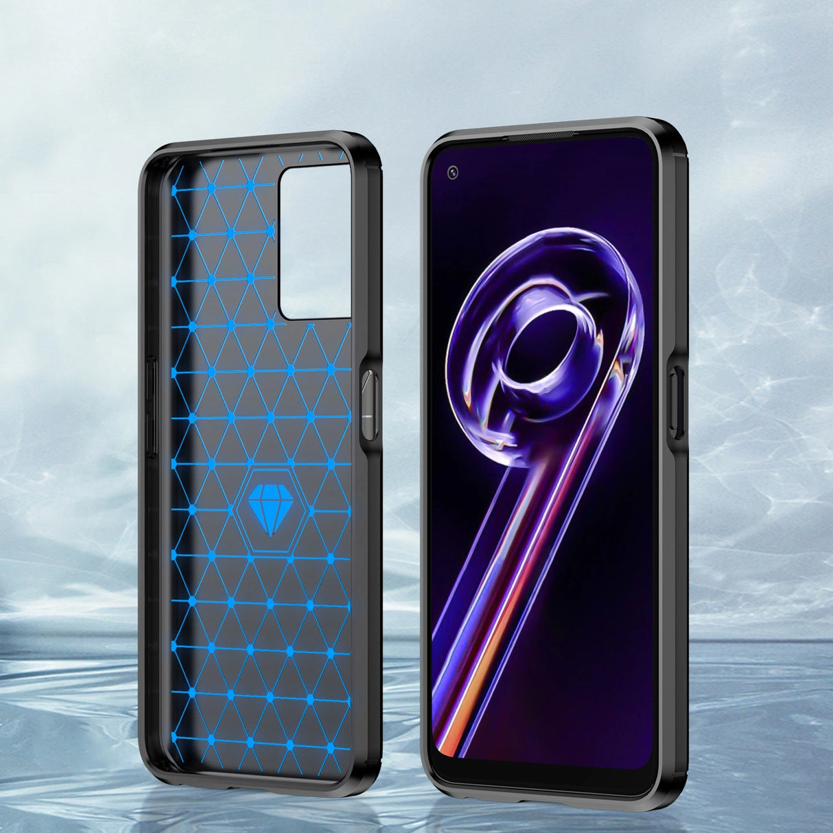 Carbon Case Fleksibel Cover Realme 9 Pro sort