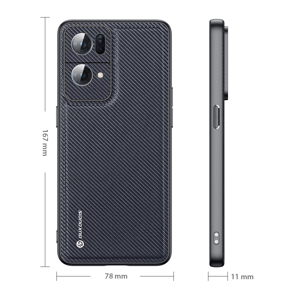 Dux Ducis Fino case cover covered with nylon material Oppo Reno7 Pro 5G black