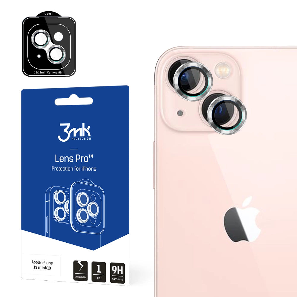 Kameraglas til iPhone 13 mini 9H til 3mk Lens Protection Pro-serie objektiv - sølv