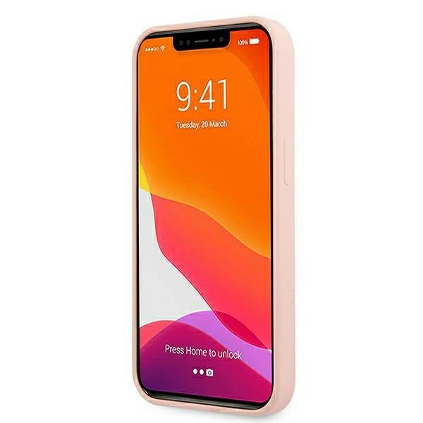 Guess GUHMP13MLSLMGLP iPhone 13 6.1" light pink/light pink hardcase Silicone Script Gold Logo Magsafe