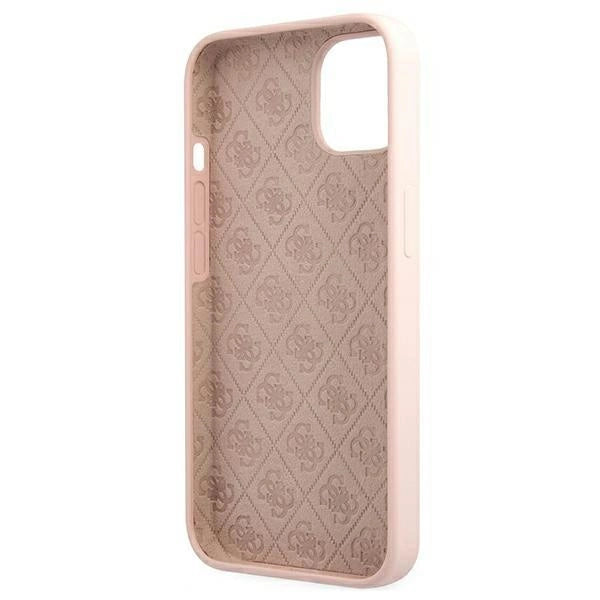 Guess GUHMP13MLSLMGLP iPhone 13 6.1" light pink/light pink hardcase Silicone Script Gold Logo Magsafe
