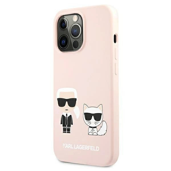Karl Lagerfeld Silicone Ikonik Karl&Choupette MagSafe Case for iPhone 13 Pro / iPhone 13 - Light Pink