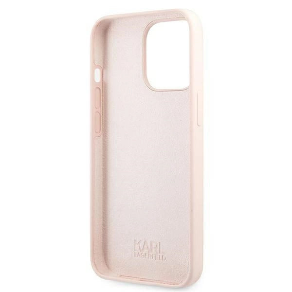 Karl Lagerfeld Silicone Ikonik Karl&Choupette MagSafe Case for iPhone 13 Pro Max - Light Pink