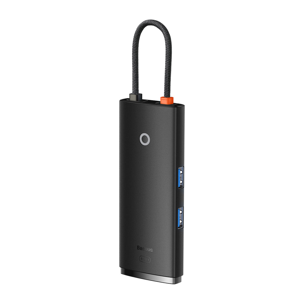 Baseus Lite Series multifunktionel HUB USB Type C - 2 x USB 3.0 / USB Type C PD / HDMI 1,4 / SD / TF sort (WKQX050101)