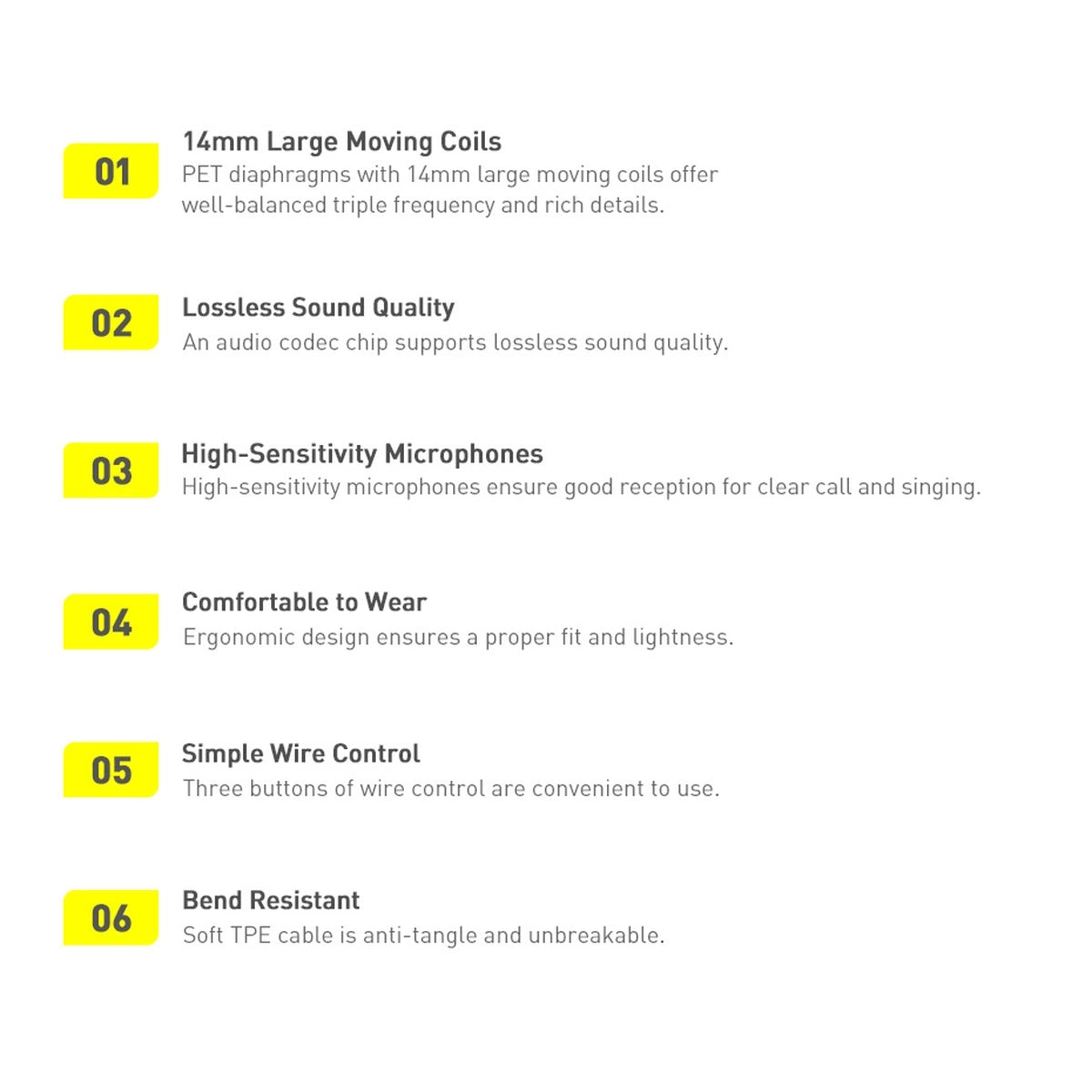 Baseus Encok H17 3,5 mm minijack trådbundne hovedtelefoner hvid (NGCR020002)