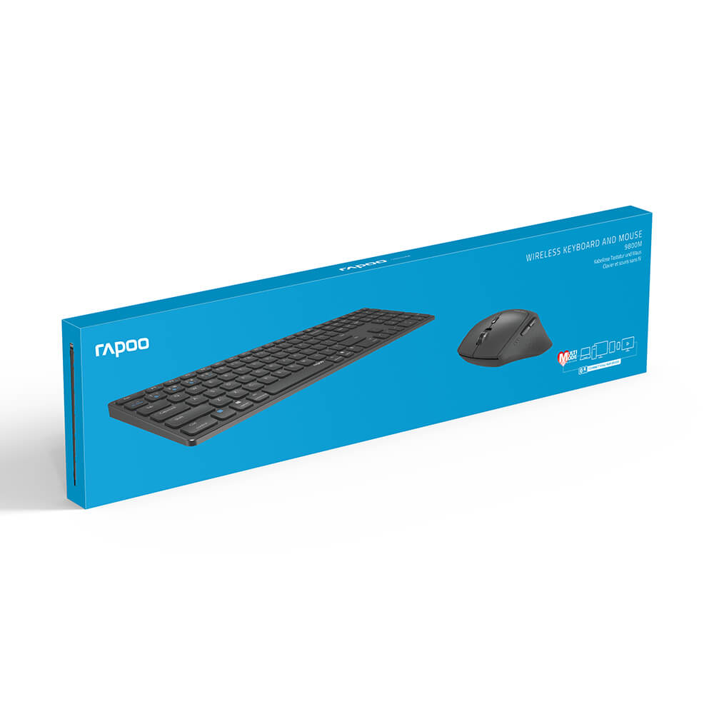 Rapoo Keyboard/Mice Set 9800 M Wireless Multi Mode Dark Grey