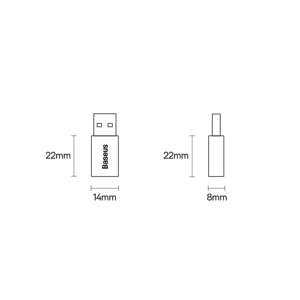 Baseus Ingenuity Series Mini USB 3.1 OTG til USB Type C adapter blå (ZJJQ000103)