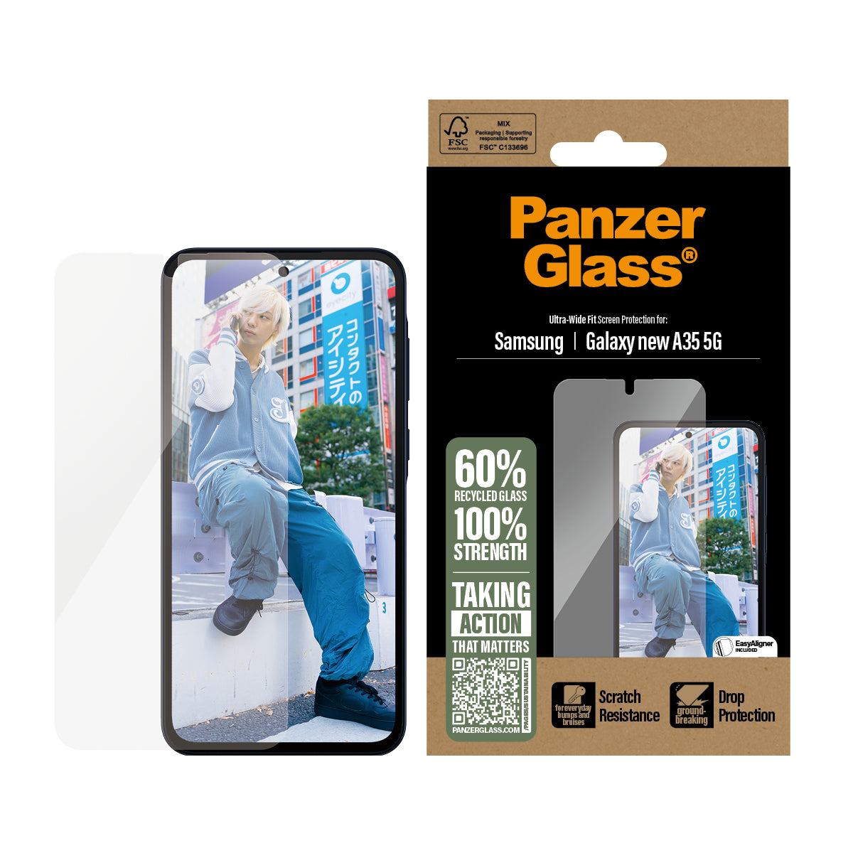 PanzerGlass Screen Protector Samsung Galaxy A36 5G - Ultra-Wide Fit