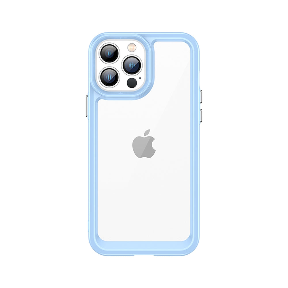 Outer Space Case til iPhone 12 Pro Max med gel-ramme blå