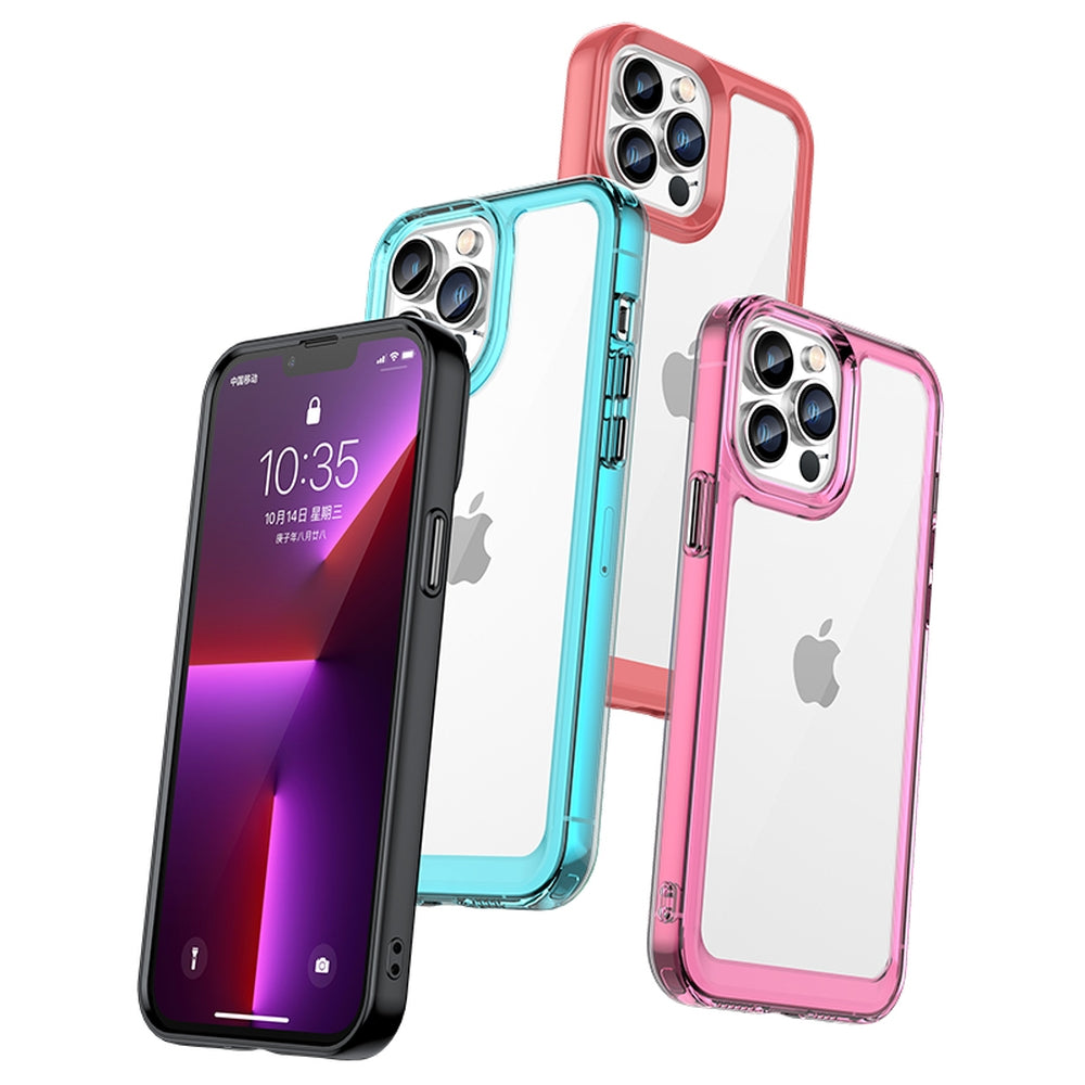 Outer Space Case Case for iPhone 12 Pro Max Hard Cover med Gel Frame Red