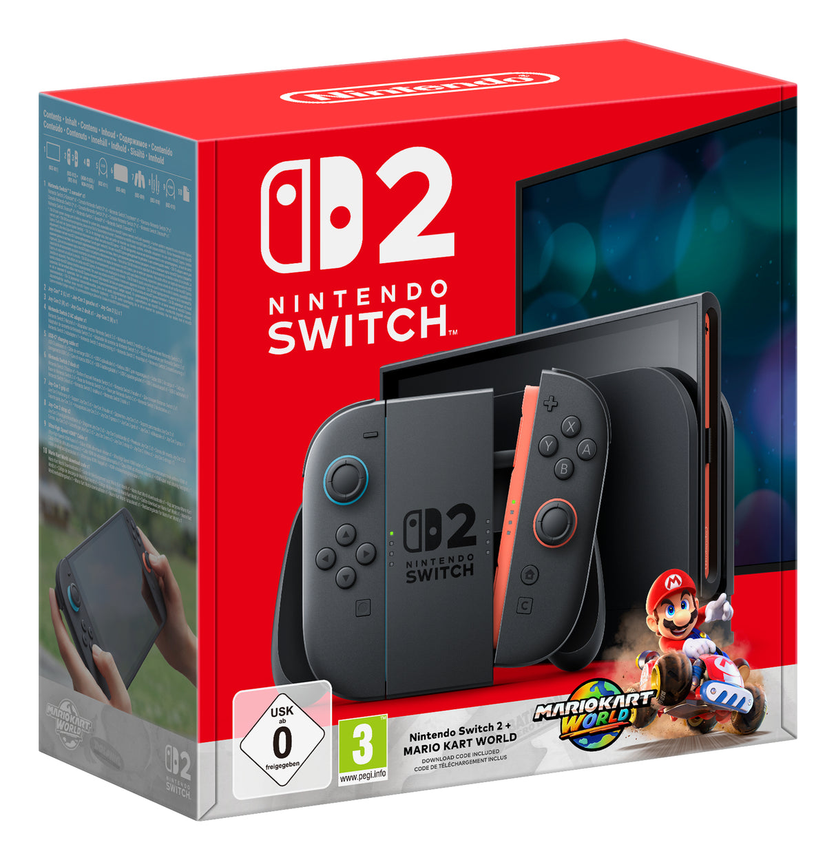 Nintendo Switch 2 + Mario Kart World bærbar spilkonsol 20,1 cm (7.9") 256 GB Berøringsskærm Wi-Fi Sort