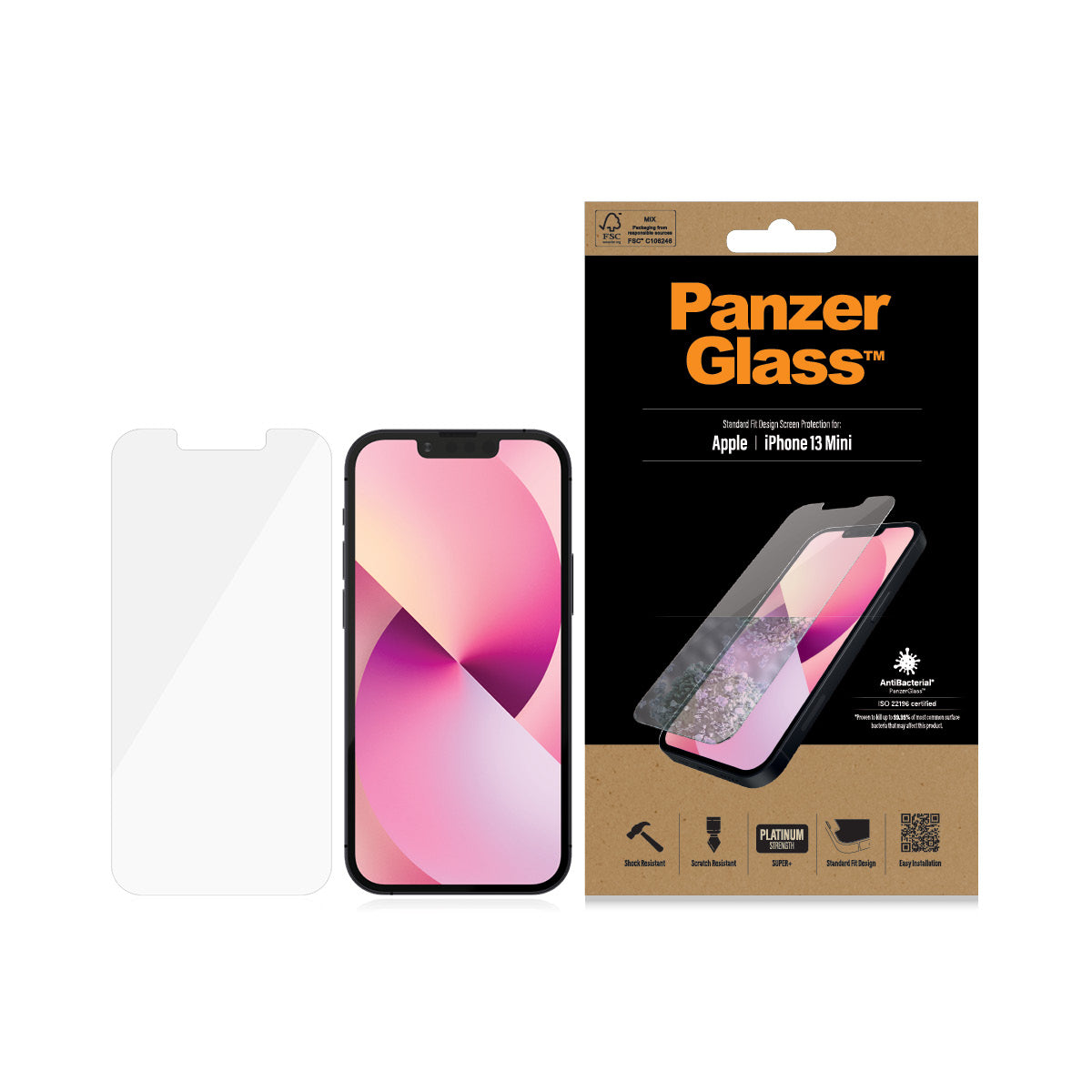 PanzerGlass ® Skærmbeskyttelse iPhone 13 Mini | Standard Fit