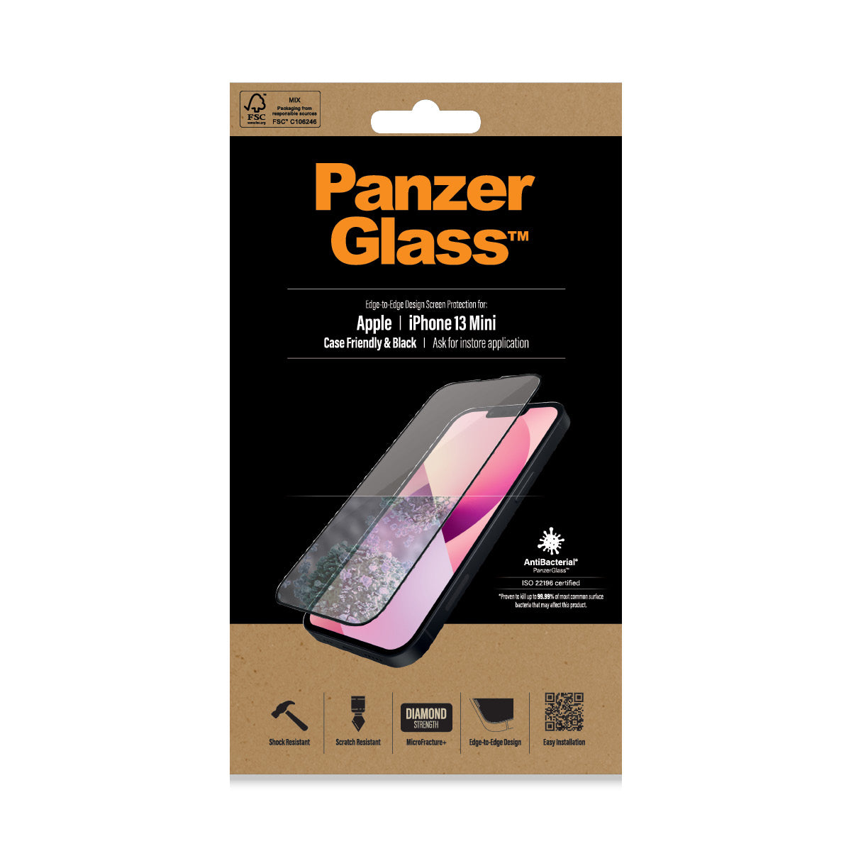 PanzerGlass iPhone 13 Mini (CF) AB, Black