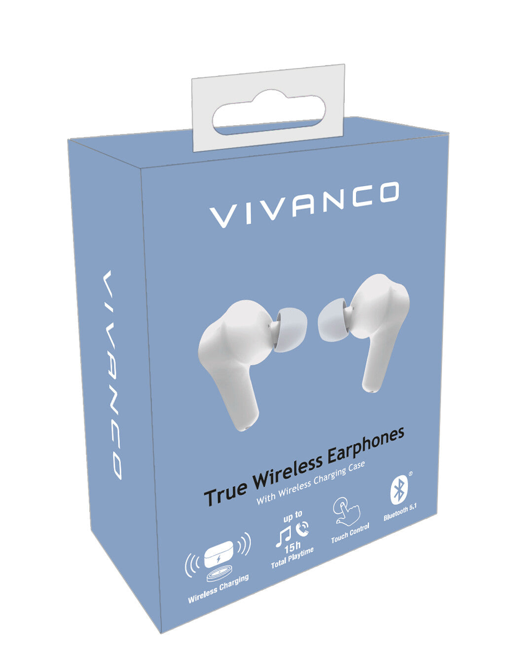 Vivanco COMFORT PAIR W Headset True Wireless Stereo (TWS) I ørerne Opkald/musik Bluetooth Hvid
