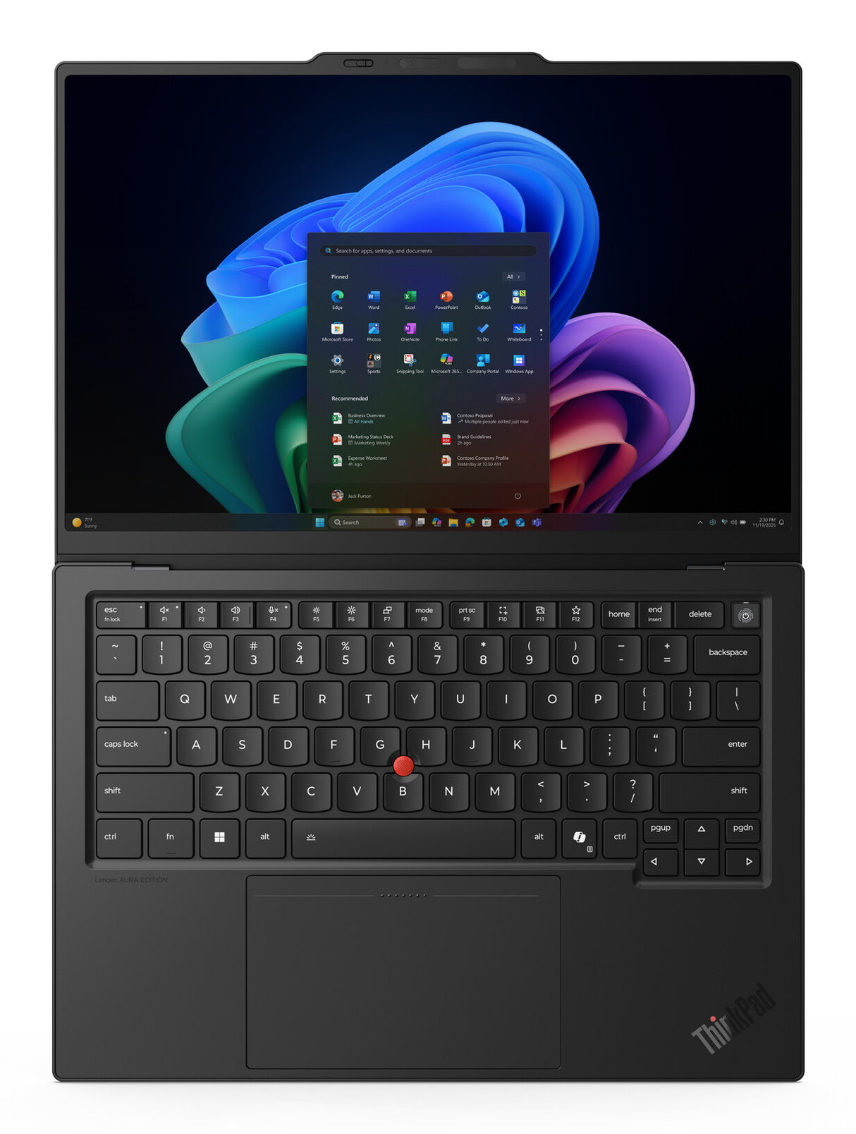 Lenovo ThinkPad X1 Carbon Gen 14 Aura Edition Copilot+ PC Intel Core Ultra 7 355 Laptop 35,6 cm (14") Berøringsskærm WUXGA 32 GB LPDDR5x-SDRAM 512 GB SSD Wi-Fi 7 (802.11be) Windows 11 Pro Nordisk Sort