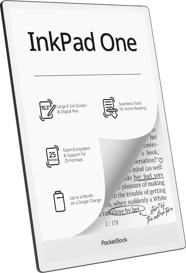 PocketBook InkPad One 1030 10.3 E-ink Mobius 32GB Wi-Fi E-reader - Matte Black