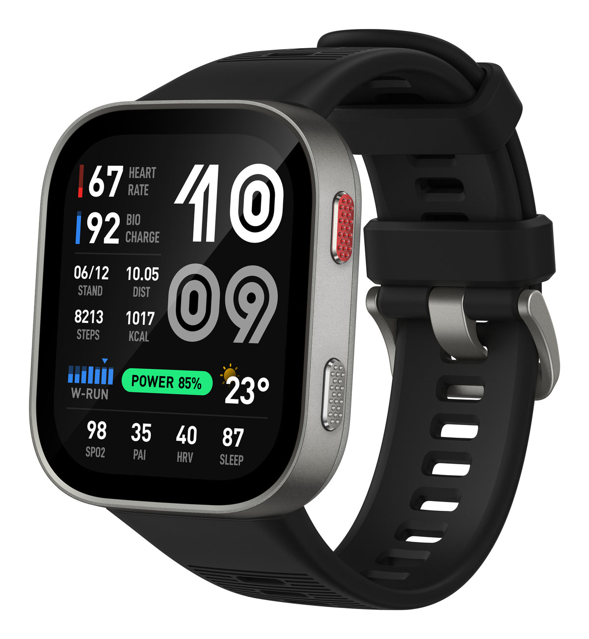 Amazfit Bip Max 5.26 cm (2.07") AMOLED Digital 432 x 514 pixels Touchscreen Silver Wi-Fi GPS (satellite)