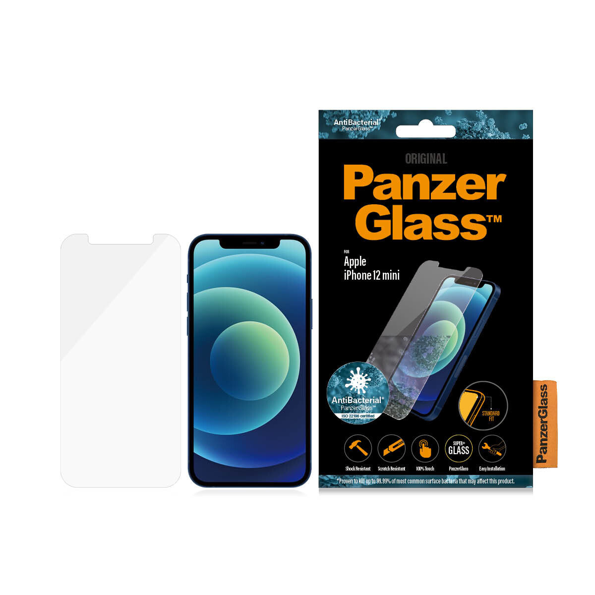 PanzerGlass ® Skærmbeskyttelse iPhone 12 Mini | Standard Fit
