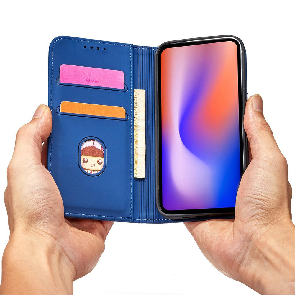 Magnetkortkasse til iPhone 12 Pro cover kort tegnebog kort stativ blå