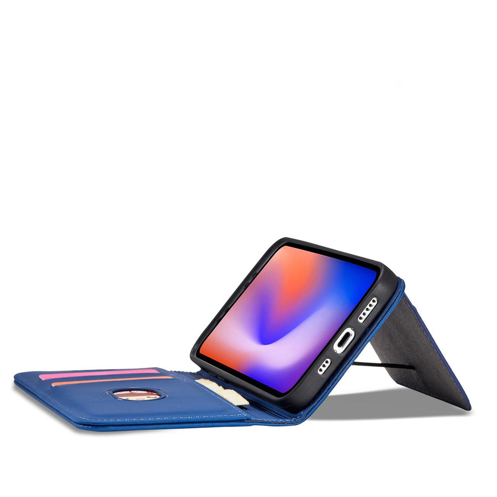 Magnetkortkasse til iPhone 12 Pro Max lommekort tegnebog Kortholder Blå