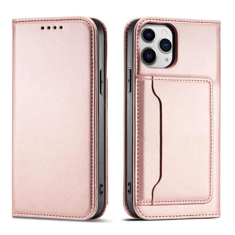 Magnetkortkasse til iPhone 12 Pro Max lommekort tegnebog kortholder Pink