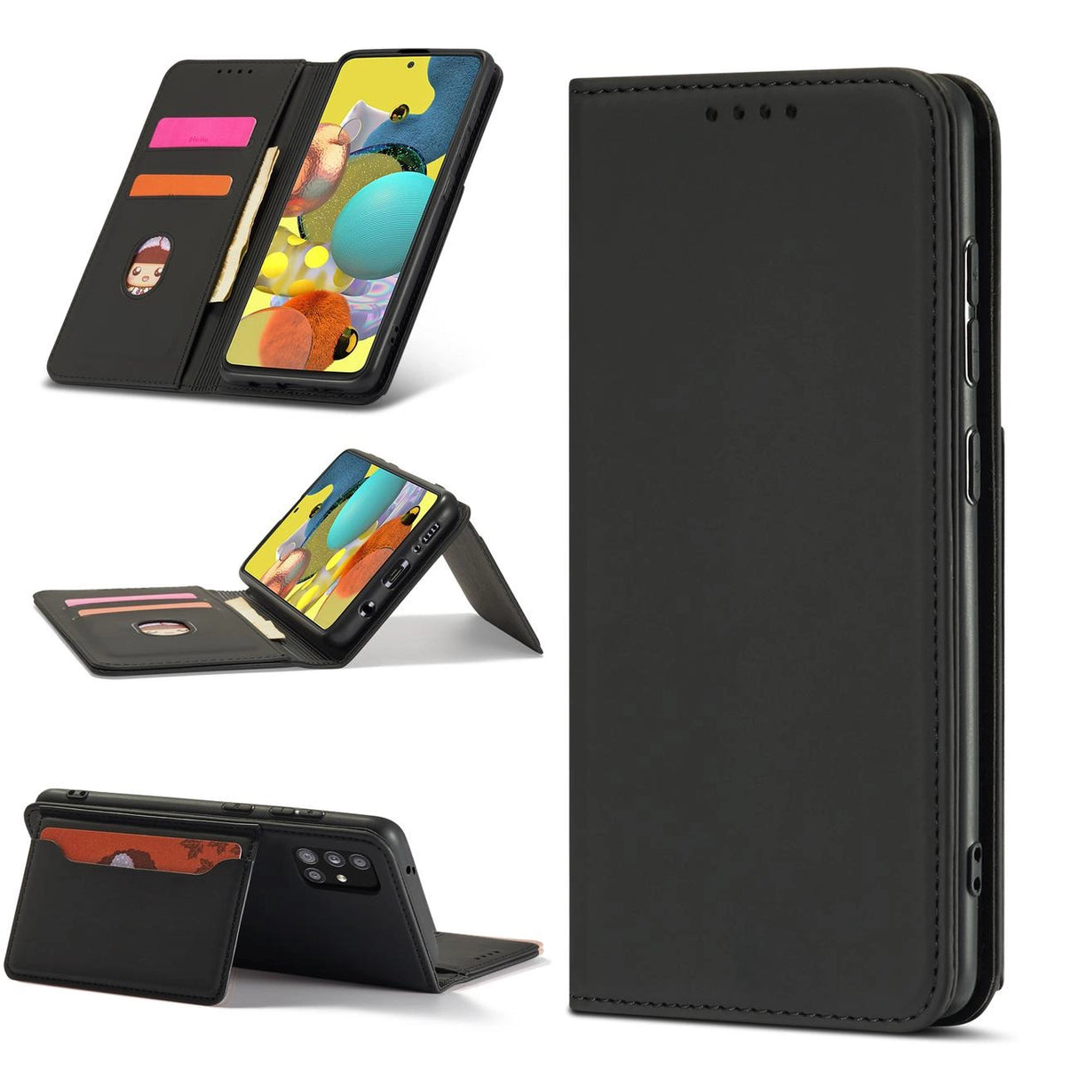 Magnetkort Hylde Hylde til Xiaomi Redmi Note 11 Pro Pouch Wallet Kortholder Sort