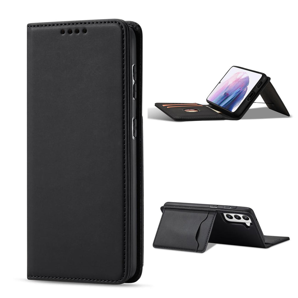 Magnetkortkasse til Samsung Galaxy S22 + (S22 Plus) lommepung kortholder sort