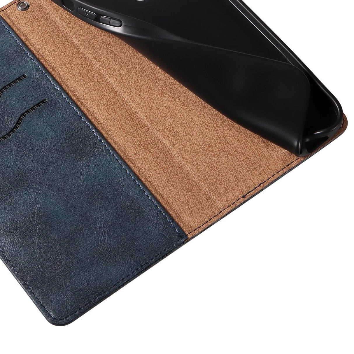 Magnet Strap Case for iPhone 12 Pouch Wallet + Mini Lanyard Pendant Blå