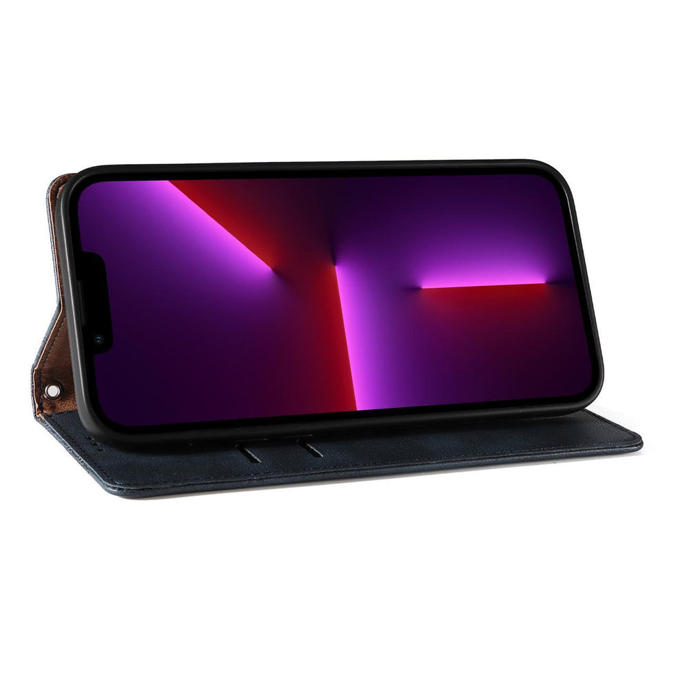 Magnet Strap Case Case for iPhone 13 Pro Pouch Wallet + Mini Lanyard Pendant Blå