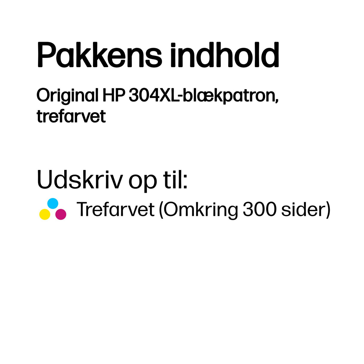HP 304XL tricolor 300 sider blækpatron