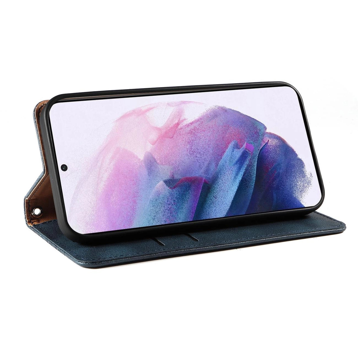 Magnet Strap Case Case for Samsung Galaxy S22 + (S22 Plus) Taske Wallet + Mini Lanyard Pendant Blå