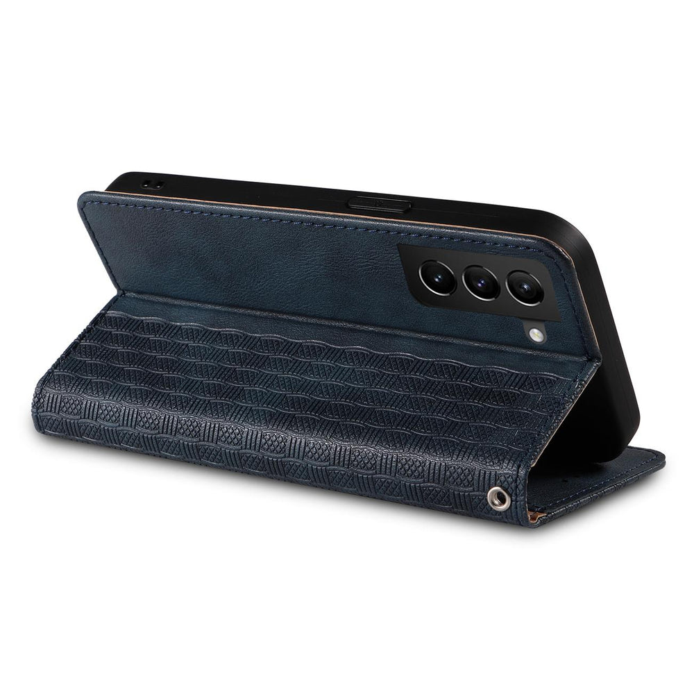 Magnet Strap Case Case for Samsung Galaxy S22 + (S22 Plus) Taske Wallet + Mini Lanyard Pendant Blå