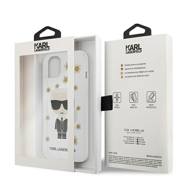 Karl Lagerfeld Flower Ikonik Karl Case for iPhone 13 mini - Transparent