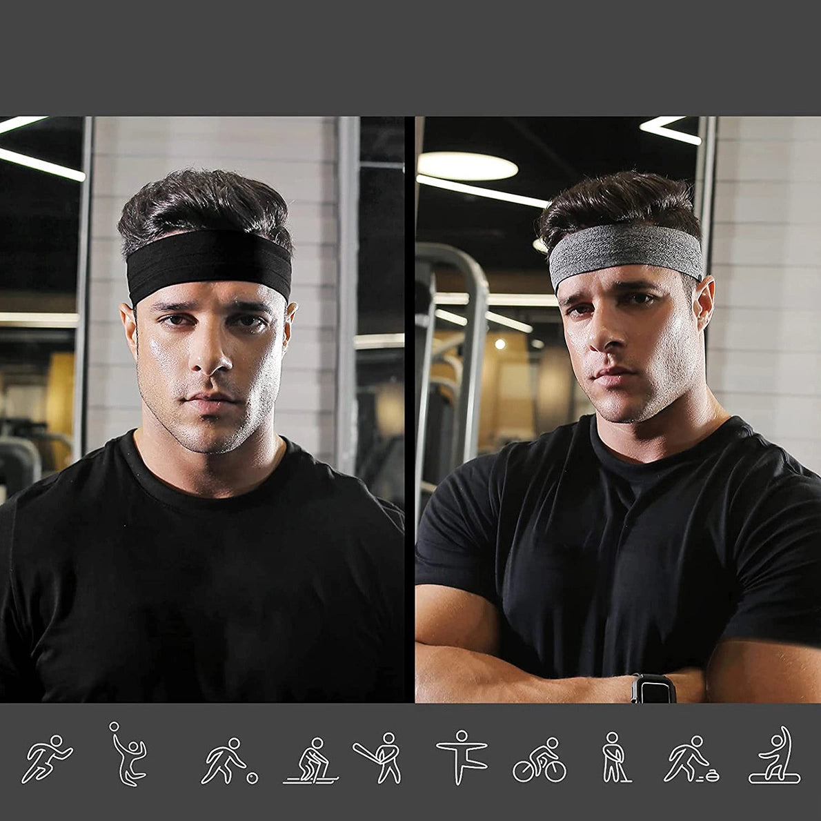 Elastic fabric headband for running fitness orange