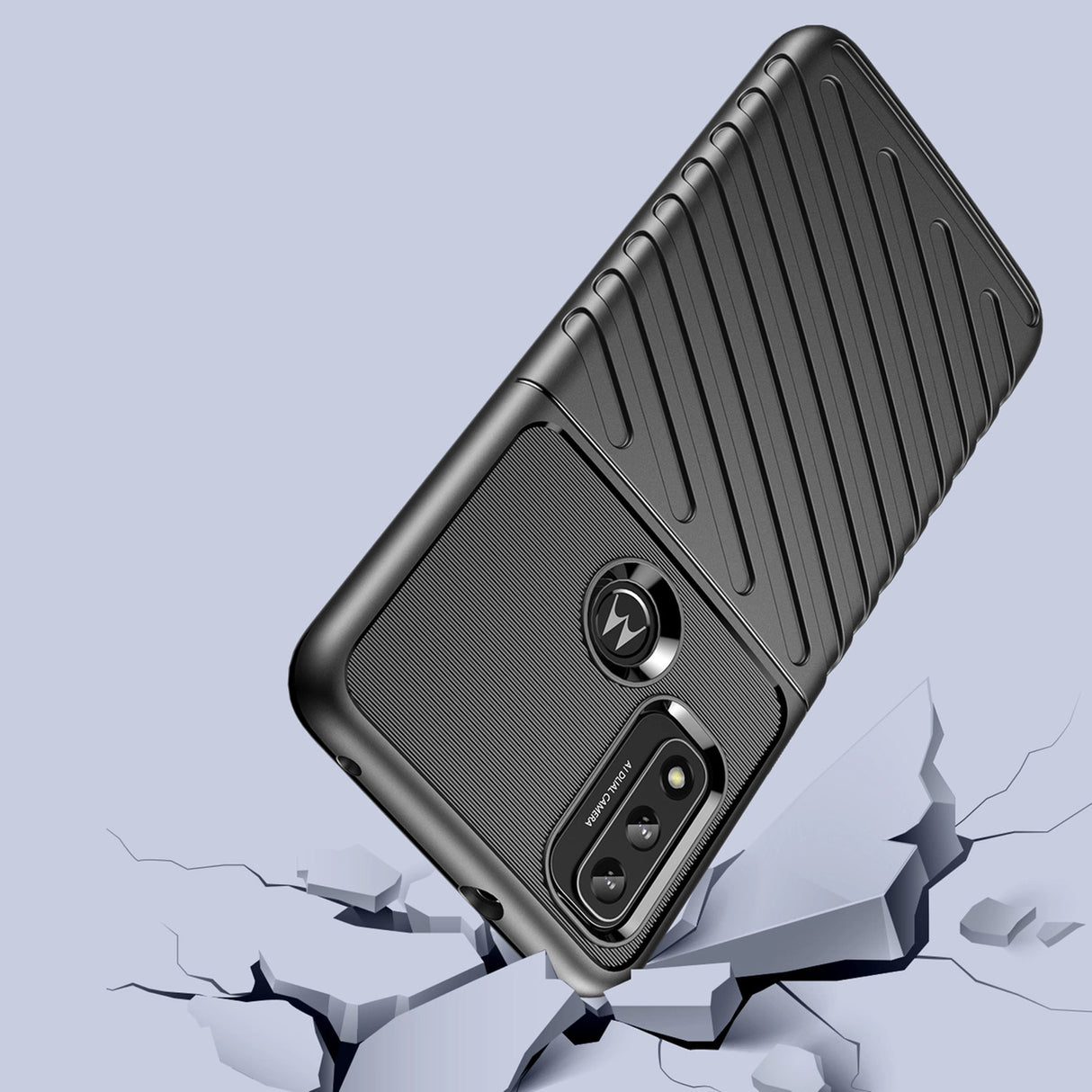Thunder Case fleksibelt pansret cover til Motorola Moto G Play 2022 sort