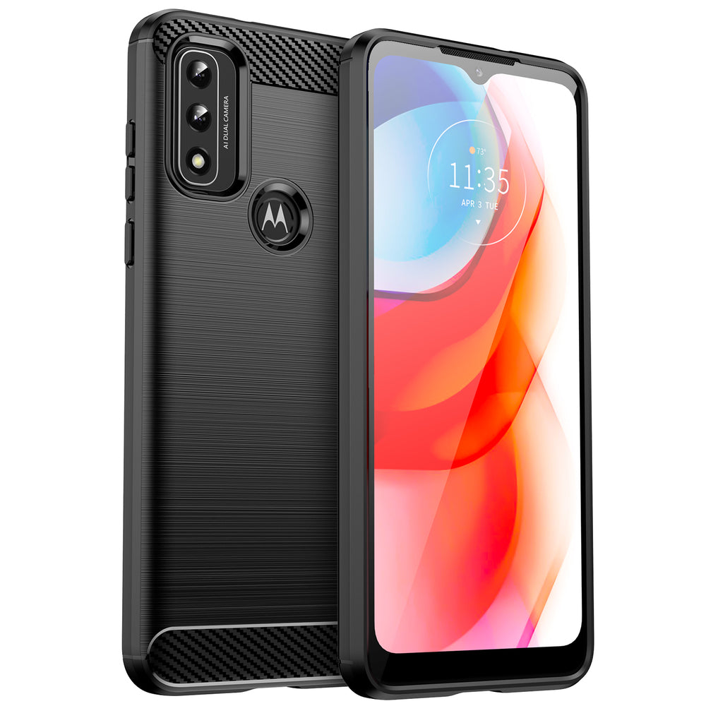 Carbon Case Flexible Cover Sleeve Motorola Moto G Play 2022 sort