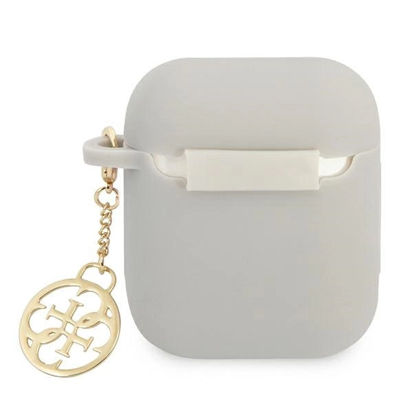 Guess GUA2LSC4EG AirPods cover grey/grey Silicone Charm 4G Collection