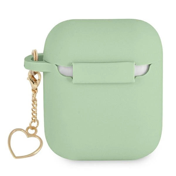 Guess GUA2LSCHSN AirPods cover green/green Silicone Charm Heart Collection