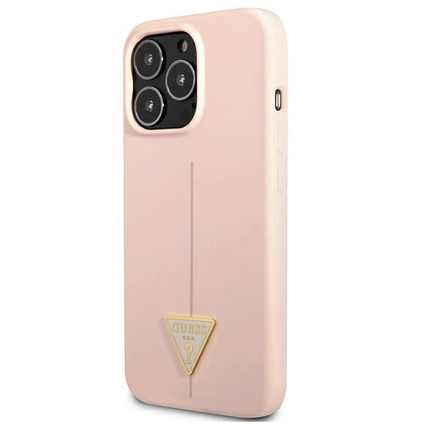 Guess GUHCP13LSLTGP iPhone 13 Pro / 13 6.1" pink/pink hardcase Silicone Triangle